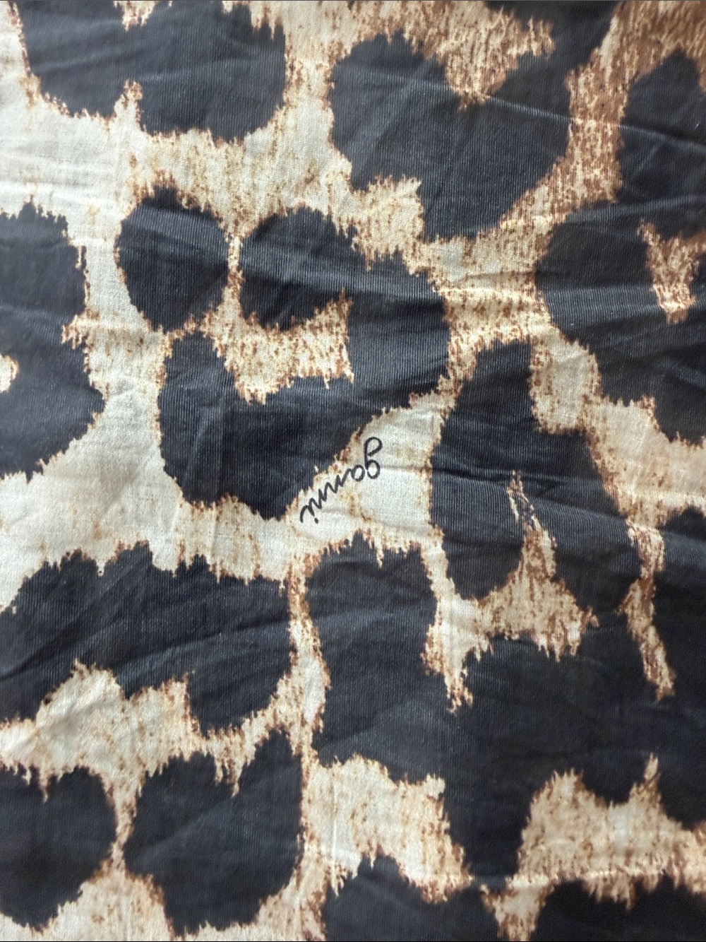 Ganni Leopard-Print Short Sleeve Oversized V-Neck Tunic View 5